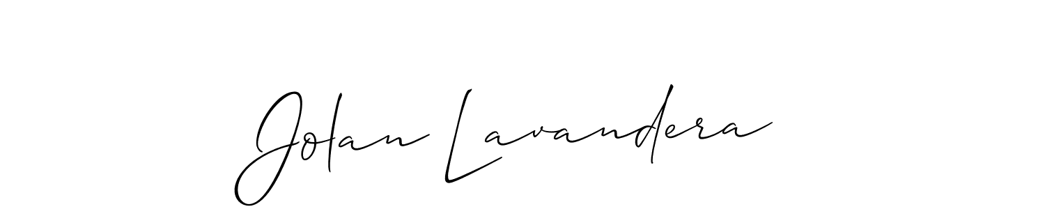 Make a beautiful signature design for name Jolan Lavandera. With this signature (Allison_Script) style, you can create a handwritten signature for free. Jolan Lavandera signature style 2 images and pictures png