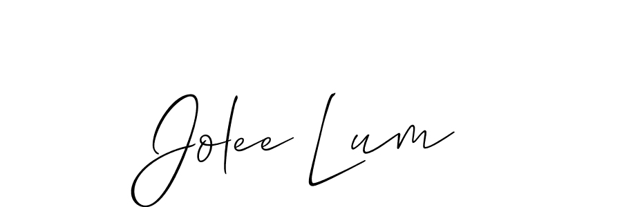 The best way (Allison_Script) to make a short signature is to pick only two or three words in your name. The name Jolee Lum include a total of six letters. For converting this name. Jolee Lum signature style 2 images and pictures png