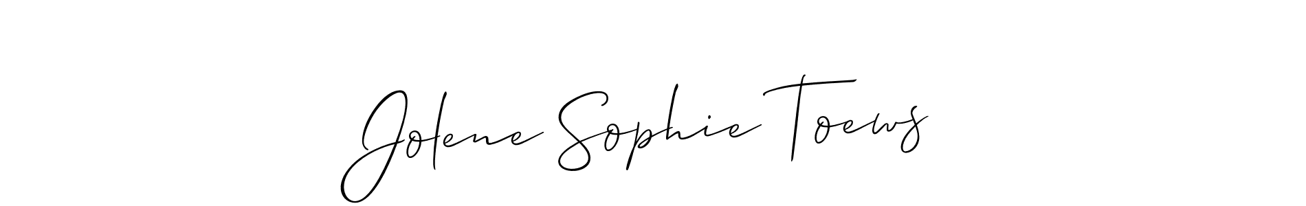 You should practise on your own different ways (Allison_Script) to write your name (Jolene Sophie Toews) in signature. don't let someone else do it for you. Jolene Sophie Toews signature style 2 images and pictures png
