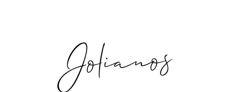 How to make Jolianos signature? Allison_Script is a professional autograph style. Create handwritten signature for Jolianos name. Jolianos signature style 2 images and pictures png