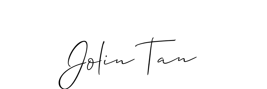 Allison_Script is a professional signature style that is perfect for those who want to add a touch of class to their signature. It is also a great choice for those who want to make their signature more unique. Get Jolin Tan name to fancy signature for free. Jolin Tan signature style 2 images and pictures png