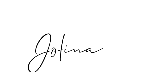 Allison_Script is a professional signature style that is perfect for those who want to add a touch of class to their signature. It is also a great choice for those who want to make their signature more unique. Get Jolina name to fancy signature for free. Jolina signature style 2 images and pictures png