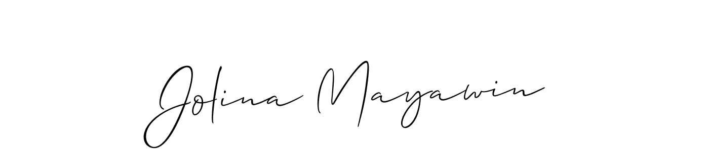 Use a signature maker to create a handwritten signature online. With this signature software, you can design (Allison_Script) your own signature for name Jolina Mayawin. Jolina Mayawin signature style 2 images and pictures png