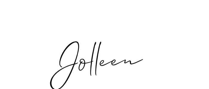 Make a beautiful signature design for name Jolleen. With this signature (Allison_Script) style, you can create a handwritten signature for free. Jolleen signature style 2 images and pictures png