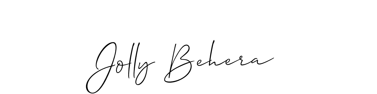 Also You can easily find your signature by using the search form. We will create Jolly Behera name handwritten signature images for you free of cost using Allison_Script sign style. Jolly Behera signature style 2 images and pictures png