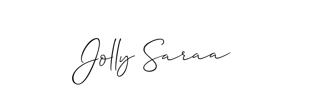 Use a signature maker to create a handwritten signature online. With this signature software, you can design (Allison_Script) your own signature for name Jolly Saraa. Jolly Saraa signature style 2 images and pictures png