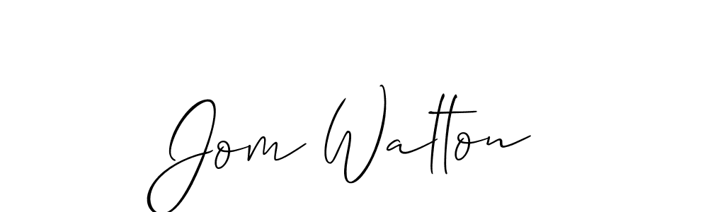 The best way (Allison_Script) to make a short signature is to pick only two or three words in your name. The name Jom Walton include a total of six letters. For converting this name. Jom Walton signature style 2 images and pictures png