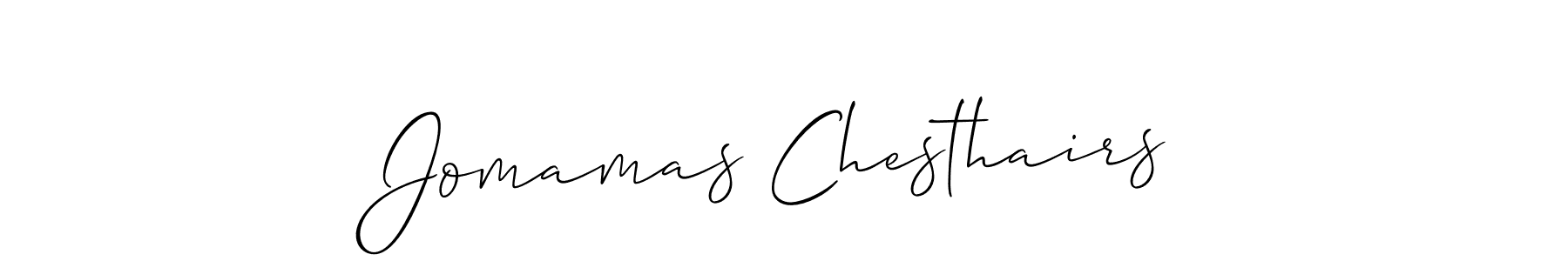 It looks lik you need a new signature style for name Jomamas Chesthairs. Design unique handwritten (Allison_Script) signature with our free signature maker in just a few clicks. Jomamas Chesthairs signature style 2 images and pictures png