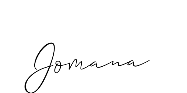 Allison_Script is a professional signature style that is perfect for those who want to add a touch of class to their signature. It is also a great choice for those who want to make their signature more unique. Get Jomana name to fancy signature for free. Jomana signature style 2 images and pictures png