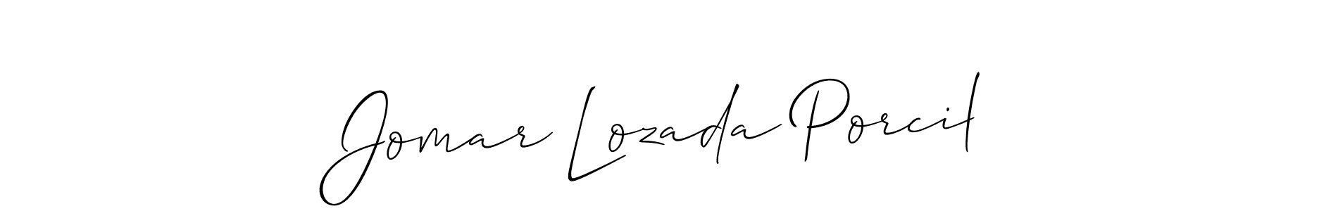 Design your own signature with our free online signature maker. With this signature software, you can create a handwritten (Allison_Script) signature for name Jomar Lozada Porcil. Jomar Lozada Porcil signature style 2 images and pictures png