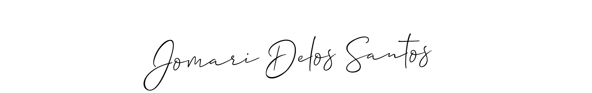 Use a signature maker to create a handwritten signature online. With this signature software, you can design (Allison_Script) your own signature for name Jomari Delos Santos. Jomari Delos Santos signature style 2 images and pictures png