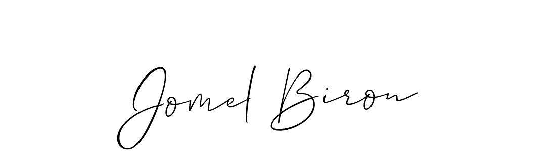 The best way (Allison_Script) to make a short signature is to pick only two or three words in your name. The name Jomel Biron include a total of six letters. For converting this name. Jomel Biron signature style 2 images and pictures png