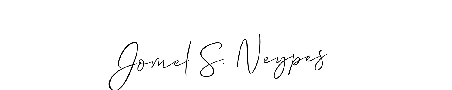 Allison_Script is a professional signature style that is perfect for those who want to add a touch of class to their signature. It is also a great choice for those who want to make their signature more unique. Get Jomel S. Neypes name to fancy signature for free. Jomel S. Neypes signature style 2 images and pictures png