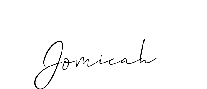 Create a beautiful signature design for name Jomicah. With this signature (Allison_Script) fonts, you can make a handwritten signature for free. Jomicah signature style 2 images and pictures png
