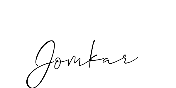 Allison_Script is a professional signature style that is perfect for those who want to add a touch of class to their signature. It is also a great choice for those who want to make their signature more unique. Get Jomkar name to fancy signature for free. Jomkar signature style 2 images and pictures png