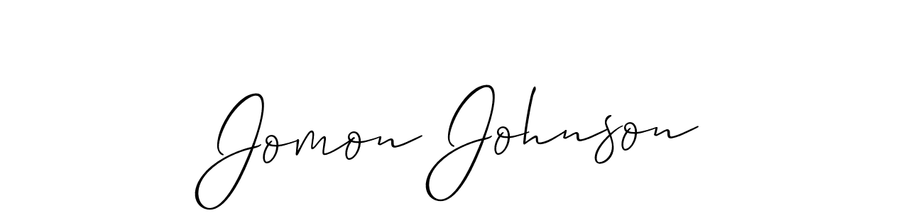 if you are searching for the best signature style for your name Jomon Johnson. so please give up your signature search. here we have designed multiple signature styles  using Allison_Script. Jomon Johnson signature style 2 images and pictures png
