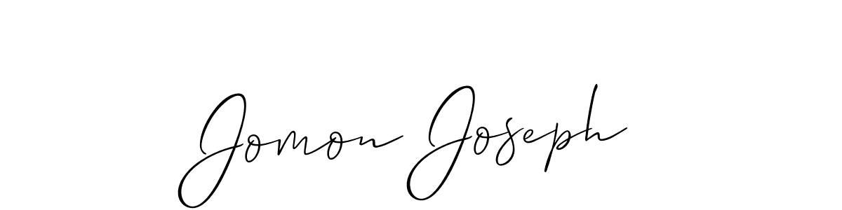 Design your own signature with our free online signature maker. With this signature software, you can create a handwritten (Allison_Script) signature for name Jomon Joseph. Jomon Joseph signature style 2 images and pictures png