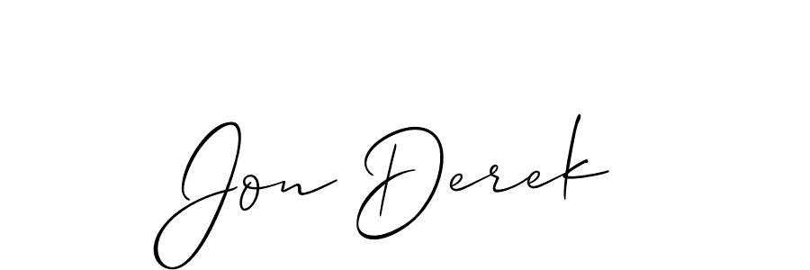 Use a signature maker to create a handwritten signature online. With this signature software, you can design (Allison_Script) your own signature for name Jon Derek. Jon Derek signature style 2 images and pictures png