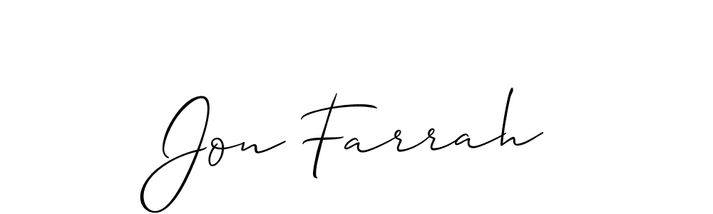 Jon Farrah stylish signature style. Best Handwritten Sign (Allison_Script) for my name. Handwritten Signature Collection Ideas for my name Jon Farrah. Jon Farrah signature style 2 images and pictures png