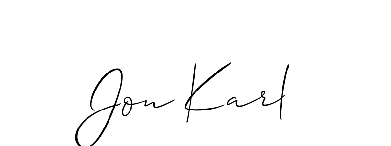 You should practise on your own different ways (Allison_Script) to write your name (Jon Karl) in signature. don't let someone else do it for you. Jon Karl signature style 2 images and pictures png