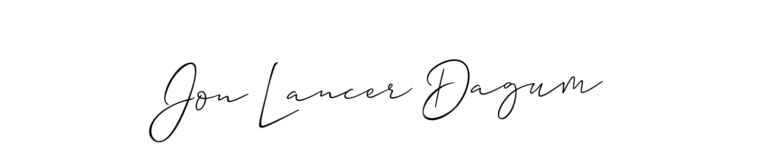 The best way (Allison_Script) to make a short signature is to pick only two or three words in your name. The name Jon Lancer Dagum include a total of six letters. For converting this name. Jon Lancer Dagum signature style 2 images and pictures png