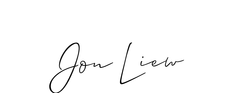 How to make Jon Liew name signature. Use Allison_Script style for creating short signs online. This is the latest handwritten sign. Jon Liew signature style 2 images and pictures png