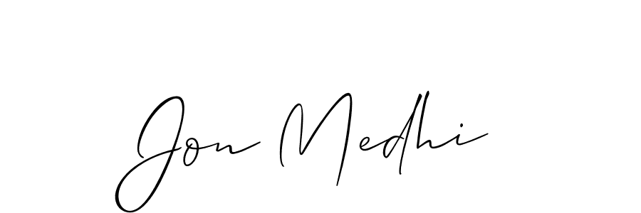How to make Jon Medhi name signature. Use Allison_Script style for creating short signs online. This is the latest handwritten sign. Jon Medhi signature style 2 images and pictures png