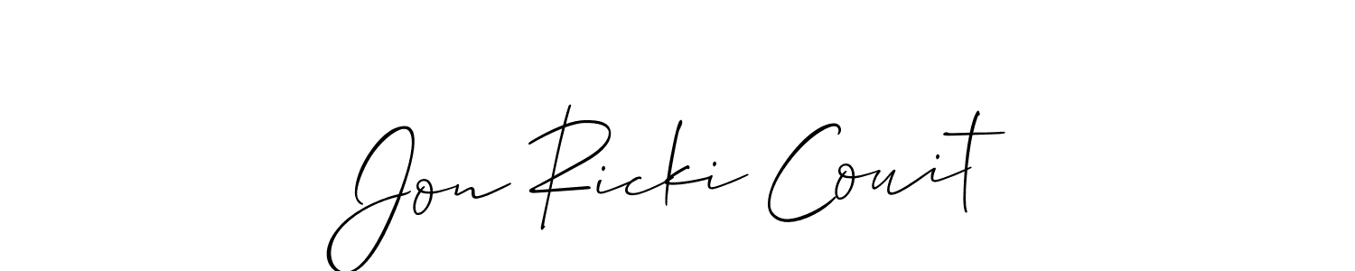 It looks lik you need a new signature style for name Jon Ricki Couit. Design unique handwritten (Allison_Script) signature with our free signature maker in just a few clicks. Jon Ricki Couit signature style 2 images and pictures png