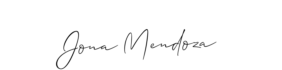 Create a beautiful signature design for name Jona Mendoza. With this signature (Allison_Script) fonts, you can make a handwritten signature for free. Jona Mendoza signature style 2 images and pictures png