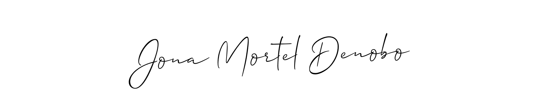 How to Draw Jona Mortel Denobo signature style? Allison_Script is a latest design signature styles for name Jona Mortel Denobo. Jona Mortel Denobo signature style 2 images and pictures png