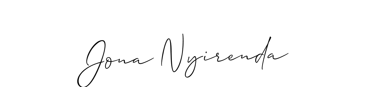 if you are searching for the best signature style for your name Jona Nyirenda. so please give up your signature search. here we have designed multiple signature styles  using Allison_Script. Jona Nyirenda signature style 2 images and pictures png