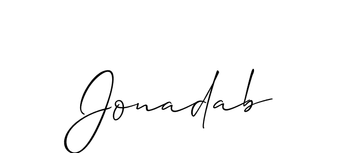 How to make Jonadab name signature. Use Allison_Script style for creating short signs online. This is the latest handwritten sign. Jonadab signature style 2 images and pictures png