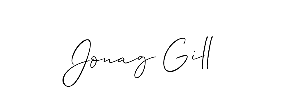 Similarly Allison_Script is the best handwritten signature design. Signature creator online .You can use it as an online autograph creator for name Jonag Gill. Jonag Gill signature style 2 images and pictures png