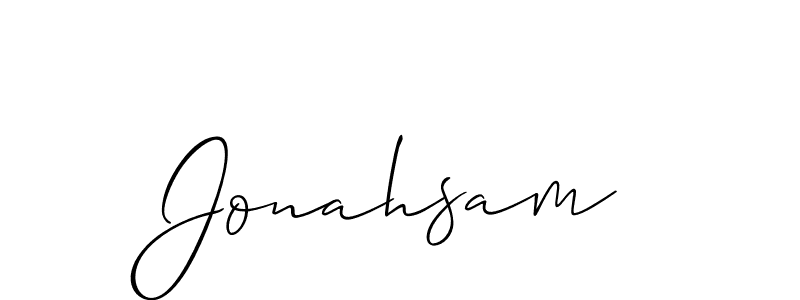 Allison_Script is a professional signature style that is perfect for those who want to add a touch of class to their signature. It is also a great choice for those who want to make their signature more unique. Get Jonahsam name to fancy signature for free. Jonahsam signature style 2 images and pictures png