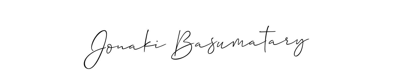 Use a signature maker to create a handwritten signature online. With this signature software, you can design (Allison_Script) your own signature for name Jonaki Basumatary. Jonaki Basumatary signature style 2 images and pictures png