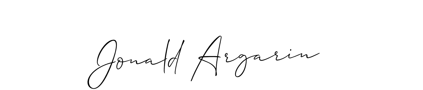 Also we have Jonald Argarin name is the best signature style. Create professional handwritten signature collection using Allison_Script autograph style. Jonald Argarin signature style 2 images and pictures png