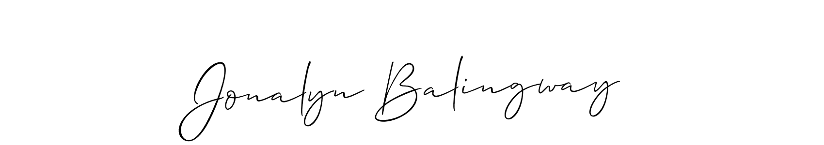 Design your own signature with our free online signature maker. With this signature software, you can create a handwritten (Allison_Script) signature for name Jonalyn Balingway. Jonalyn Balingway signature style 2 images and pictures png