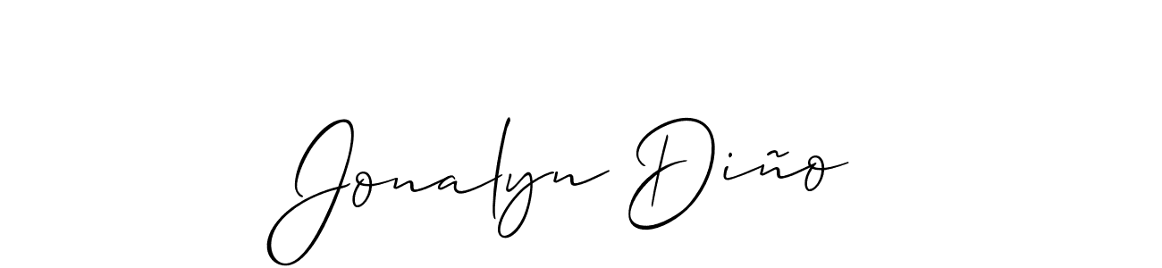 How to make Jonalyn Diño name signature. Use Allison_Script style for creating short signs online. This is the latest handwritten sign. Jonalyn Diño signature style 2 images and pictures png