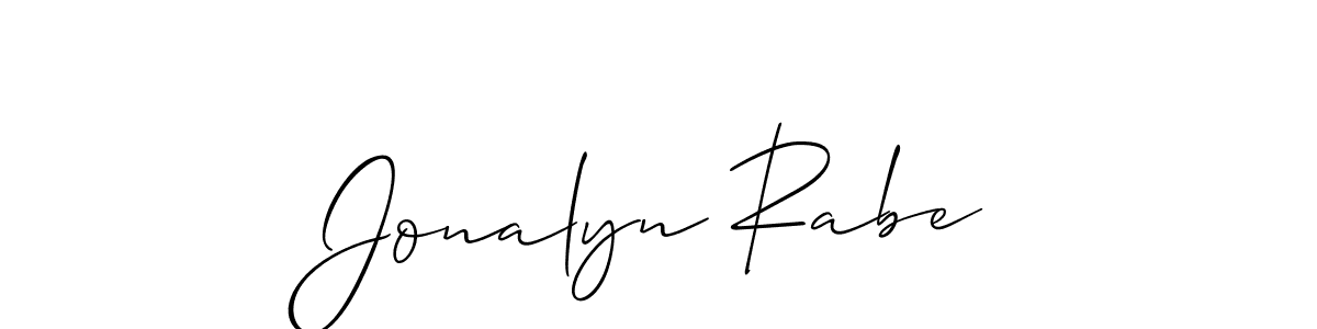 Also You can easily find your signature by using the search form. We will create Jonalyn Rabe name handwritten signature images for you free of cost using Allison_Script sign style. Jonalyn Rabe signature style 2 images and pictures png