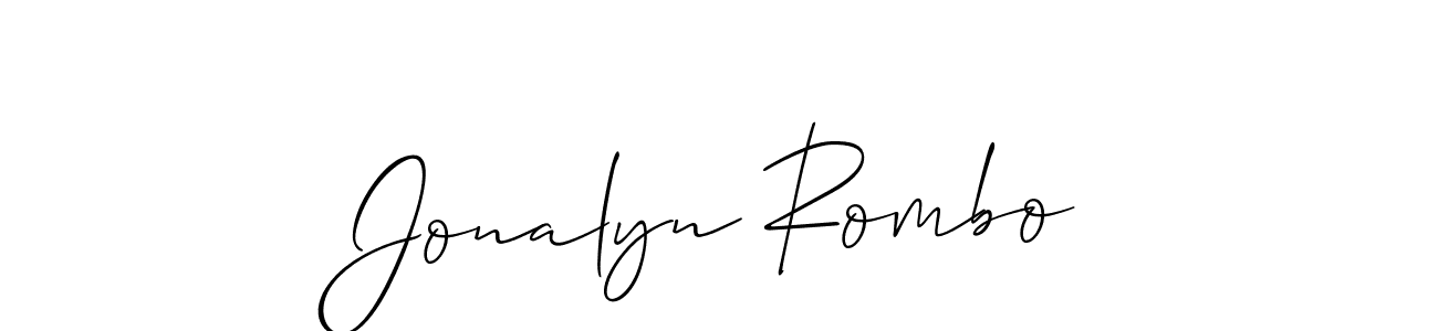 It looks lik you need a new signature style for name Jonalyn Rombo. Design unique handwritten (Allison_Script) signature with our free signature maker in just a few clicks. Jonalyn Rombo signature style 2 images and pictures png