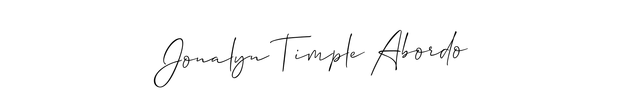 Also we have Jonalyn Timple Abordo name is the best signature style. Create professional handwritten signature collection using Allison_Script autograph style. Jonalyn Timple Abordo signature style 2 images and pictures png