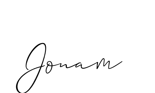 Allison_Script is a professional signature style that is perfect for those who want to add a touch of class to their signature. It is also a great choice for those who want to make their signature more unique. Get Jonam name to fancy signature for free. Jonam signature style 2 images and pictures png