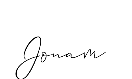 You should practise on your own different ways (Allison_Script) to write your name (Jonam) in signature. don't let someone else do it for you. Jonam signature style 2 images and pictures png