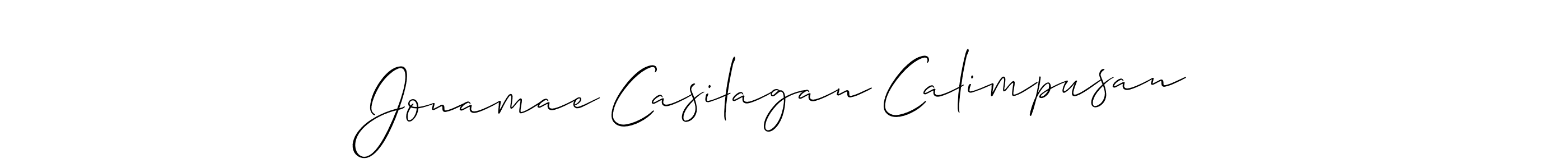 Also we have Jonamae Casilagan Calimpusan name is the best signature style. Create professional handwritten signature collection using Allison_Script autograph style. Jonamae Casilagan Calimpusan signature style 2 images and pictures png