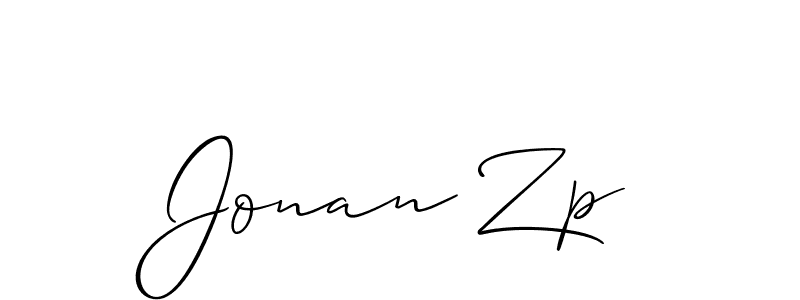 Jonan Zp stylish signature style. Best Handwritten Sign (Allison_Script) for my name. Handwritten Signature Collection Ideas for my name Jonan Zp. Jonan Zp signature style 2 images and pictures png