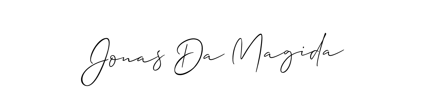 This is the best signature style for the Jonas Da Magida name. Also you like these signature font (Allison_Script). Mix name signature. Jonas Da Magida signature style 2 images and pictures png