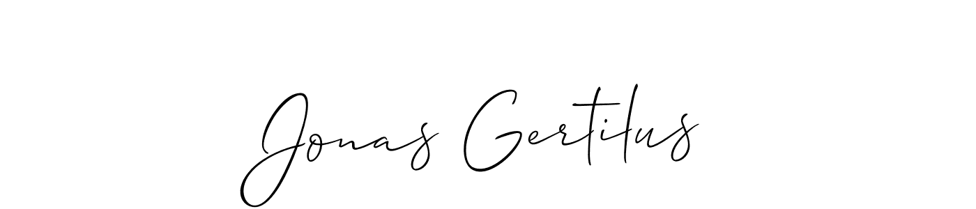 Make a beautiful signature design for name Jonas Gertilus. With this signature (Allison_Script) style, you can create a handwritten signature for free. Jonas Gertilus signature style 2 images and pictures png