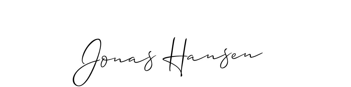 Use a signature maker to create a handwritten signature online. With this signature software, you can design (Allison_Script) your own signature for name Jonas Hansen. Jonas Hansen signature style 2 images and pictures png