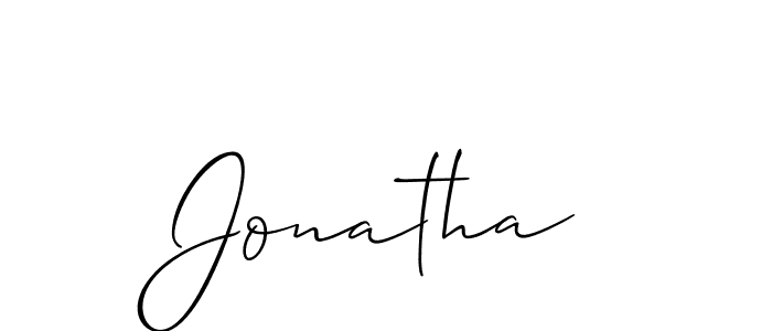 Make a beautiful signature design for name Jonatha. With this signature (Allison_Script) style, you can create a handwritten signature for free. Jonatha signature style 2 images and pictures png