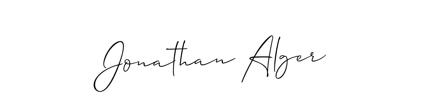 How to make Jonathan Alger name signature. Use Allison_Script style for creating short signs online. This is the latest handwritten sign. Jonathan Alger signature style 2 images and pictures png